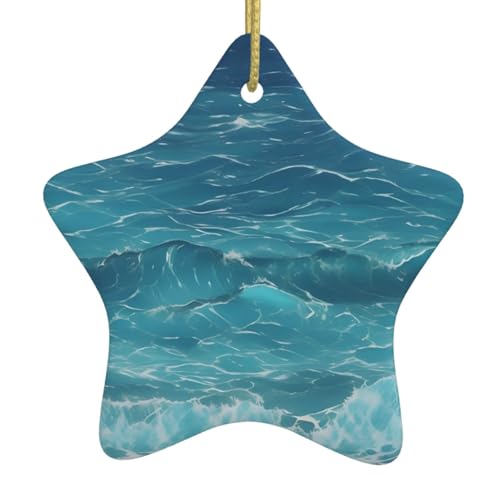 WXXWXD The Deep Blue Sea Star Shaped Ceramic Christmas Tree Ornament, Perfect for Family Holiday Gatherings WXXWXD The Deep Blue Sea Star Shaped Ceramic Christmas Tree Ornament, Perfect for Family Holiday Gatherings von WXXWXD