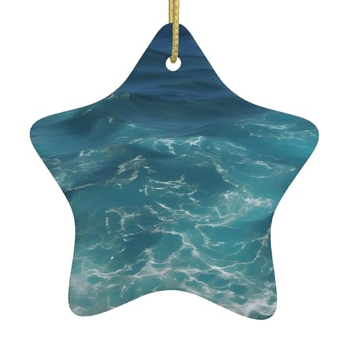 WXXWXD The Deep Ocean Star Shaped Ceramic Christmas Tree Ornament, Perfect for Family Holiday Gatherings von WXXWXD