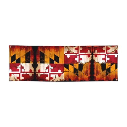 WXXWXD Vintage-Flagge aus Holz mit Maryland-Flagge, bedruckt, 61 x 180,3 cm, perfekt für Feiertagsfeiern und Treffen mit Freunden. WXXWXD Vintage-Flagge aus Holz mit Maryland-Flagge, bedruckt, 61 x 180,3 cm, perfekt für Feiertagsfeiern und Treffen mit Freunden. von WXXWXD