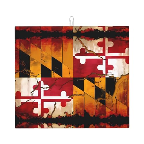 WXXWXD Vintage Holz Maryland Flagge gedruckt Küche saugfähige Matte 40,6 x 45,7 cm – dicke und langlebige Arbeitsplatte dekorative Matte WXXWXD Vintage Holz Maryland Flagge gedruckt Küche saugfähige Matte 40,6 x 45,7 cm – dicke und langlebige Arbeitsplatte dekorative Matte von WXXWXD