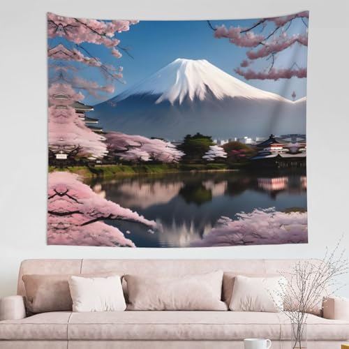 WXXWXD Wandteppich, Motiv: Berg Fuji im frühen Frühling, 152,4 x 129,5 cm, große Wanddekoration, stilvolle Wandteppich-Wanddekoration WXXWXD Wandteppich, Motiv: Berg Fuji im frühen Frühling, 152,4 x 129,5 cm, große Wanddekoration, stilvolle Wandteppich-Wanddekoration von WXXWXD