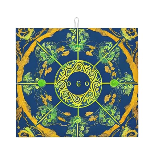 WXXWXD Yin Yang Totem bedruckte Küchenmatte, saugfähig, 40,6 x 45,7 cm – dicke und langlebige Arbeitsplatte dekorative Matte von WXXWXD