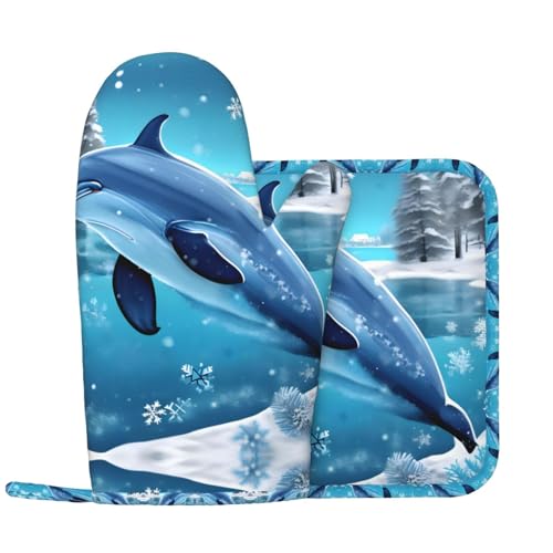 Winter The Dolphin Ofenhandschuhe und Topflappen Sets Küche Ofenhandschuhe mit rutschfester Silikonoberfläche zum Kochen geeignet Winter The Dolphin Ofenhandschuhe und Topflappen Sets Küche Ofenhandschuhe mit rutschfester Silikonoberfläche zum Kochen geeignet von WXXWXD