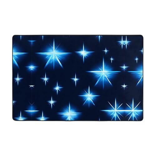 Wohnzimmer-Teppich mit Cartoon-Motiv mit blauen Sternen, 183 x 122 cm, für Couchtisch/Nachttisch/Büro/Balkon Wohnzimmer-Teppich mit Cartoon-Motiv mit blauen Sternen, 183 x 122 cm, für Couchtisch/Nachttisch/Büro/Balkon von WXXWXD