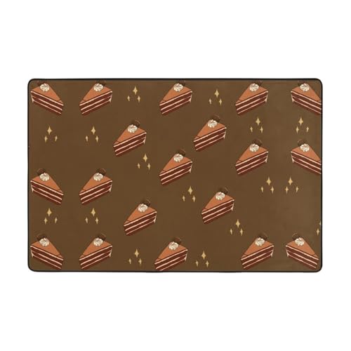 Wohnzimmer-Teppich mit Schokoladenquadrate bedruckt, 183 x 122 cm, für Couchtisch/Nachttisch/Büro/Balkon von WXXWXD