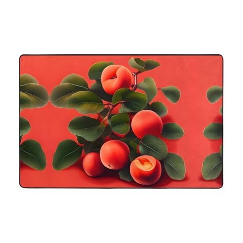 Wohnzimmerteppich, bedruckt, Rot, Aprikose, 183 x 122 cm, für Couchtisch/Nachttisch/Büro/Balkon Wohnzimmerteppich, bedruckt, Rot, Aprikose, 183 x 122 cm, für Couchtisch/Nachttisch/Büro/Balkon von WXXWXD