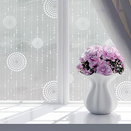 Fensterfolie Selbsthaftend Blickdicht Kunst-Mandala Milchglasfolie Sichtschutzfolie Sichtschutz Fenster Fensterfolien Glasfolie Selbstklebend Fenster Folie 45×200cm von DMSC
