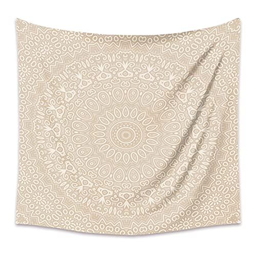 Wandteppich Beige Mandala Wandtuch Art Wall Wandteppich Aesthetic for Bedroom Living Room Tapestry Wand Teppiche Wall Home Decor Wandbehang (200x150cm) von WXYDDXC