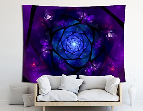 Wandteppich Lila Blaue Blüten Wandtuch Art Wall Wandteppich Aesthetic for Bedroom Living Room Tapestry Wand Teppiche Wall Home Decor Wandbehang (200x150cm) von WXYDDXC