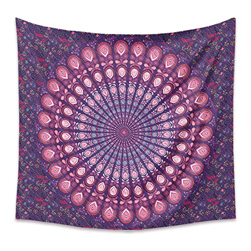 Wandteppich Rosa Lila Mandala Wandtuch Art Wall Wandteppich Aesthetic for Bedroom Living Room Tapestry Wand Teppiche Wall Home Decor Wandbehang (150x130cm) von WXYDDXC