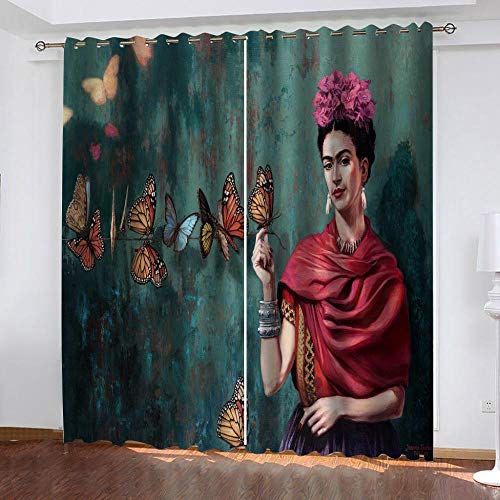 WXYGJYG Vorhang Frida Kahlo Frau Verdunkelungsvorhang Lichtundurchlässige Vorhang mit Ösen für Schlafzimmer Geräuschreduzierung Energie sparen, 2er Set 140x250 cm WXYGJYG Vorhang Frida Kahlo Frau Verdunkelungsvorhang Lichtundurchlässige Vorhang mit Ösen für Schlafzimmer Geräuschreduzierung Energie sparen, 2er Set 140x250 cm von WXYGJYG