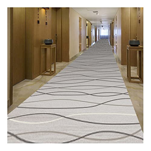 Teppiche Läufer Einfache Linie Teppichläufer-Teppich, mikrofaser rutschfeste Fußkissen, Lange Korridor-Hotelbodenmatte (Size : 90x800cm) von WXYZ