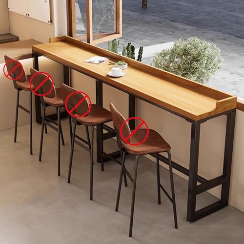 WXZXWXZX Bar Tisch Hochtisch Stehtisch Holz Bistrotisch mit Metallbeinen für Wohnzimmer Esstisch Eingangsbereich Flur(220 * 40 * 105cm/86.6 * 15.7 * 41.3in) von WXZXWXZX