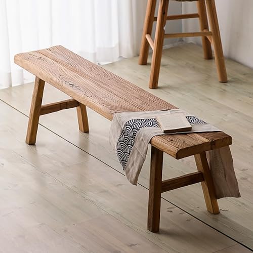 WXZXWXZX Massive Sitzbank Esszimmer Hocker Holzbank Flur Küchenbank Bank Eckbank Esszimmerbank Bettbank Essbank Gartenbank Fußhocker Garderobenbank für Schlafzimmer Eingang Wohnzimmer(80cm(31.5in)) von WXZXWXZX