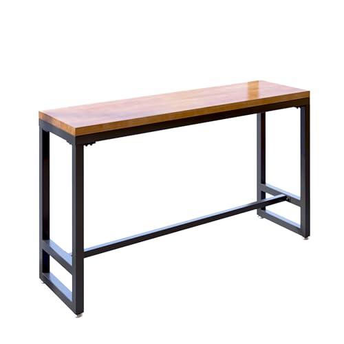 WXZXWXZX Stehtisch Holz Bartisch Bistrotisch Hochtisch mit Metallgestell für Küche Wohnzimmer Esszimmer Bistro(160cm/63in) von WXZXWXZX