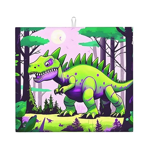Abtropfmatte mit Dinosaurier-Motiv, 40,6 x 45,7 cm, sehr saugfähig, geeignet für Küchengeschirr, Abflussgestell, Kaffeebar, zum Aufhängen Abtropfmatte mit Dinosaurier-Motiv, 40,6 x 45,7 cm, sehr saugfähig, geeignet für Küchengeschirr, Abflussgestell, Kaffeebar, zum Aufhängen von WXZYFP
