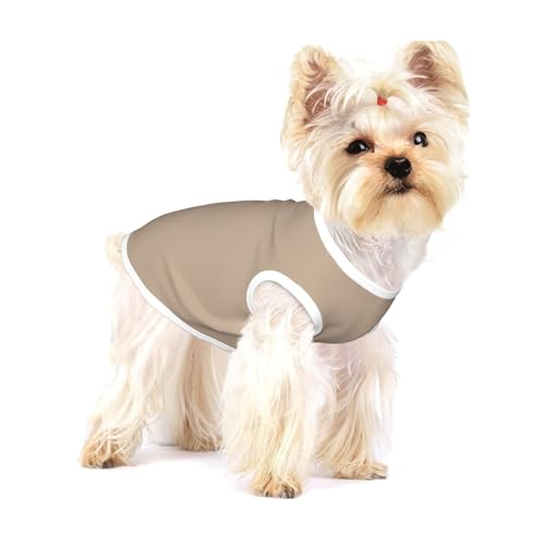 Einfarbig, hellbraun, groß, dehnbar, weich, cool, ärmellos, gestreift, atmungsaktiv, Kleidung für Welpen, Kätzchen, Katzen, Größe S Einfarbig, hellbraun, groß, dehnbar, weich, cool, ärmellos, gestreift, atmungsaktiv, Kleidung für Welpen, Kätzchen, Katzen, Größe S von WXZYFP