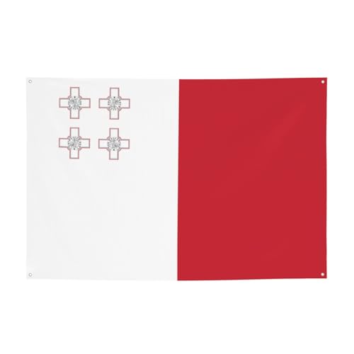 Festliches Banner mit Flagge von Malta, 119,4 x 180,3 cm, für Weihnachten, Nachtpartys, Freunde und Versammlungen von WXZYFP
