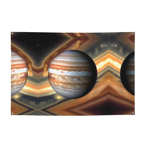 Festliches Banner mit Jupiter-Landschaft, 119,4 x 180,3 cm, für Weihnachten, Nachtpartys, Freunde und Versammlungen von WXZYFP
