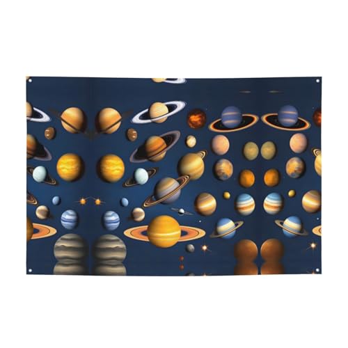 Festliches Banner mit Sonnensystem, Planeten, Atmosphäre, 119,4 x 180,3 cm, für Weihnachten, Nachtpartys, Freunde und Versammlungen Festliches Banner mit Sonnensystem, Planeten, Atmosphäre, 119,4 x 180,3 cm, für Weihnachten, Nachtpartys, Freunde und Versammlungen von WXZYFP