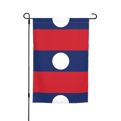 Flagge von Laos, Gartendekoration, 30,5 x 45,7 cm, 100 % Polyesterfaser, dicker Stoff, universell für alle Jahreszeiten Flagge von Laos, Gartendekoration, 30,5 x 45,7 cm, 100 % Polyesterfaser, dicker Stoff, universell für alle Jahreszeiten von WXZYFP