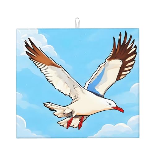 Flying Seagulls Abtropfmatte, 16 x 18, sehr saugfähig, geeignet für Küchengeschirr, Abflussgestell, Kaffeebar, zum Aufhängen Flying Seagulls Abtropfmatte, 16 x 18, sehr saugfähig, geeignet für Küchengeschirr, Abflussgestell, Kaffeebar, zum Aufhängen von WXZYFP