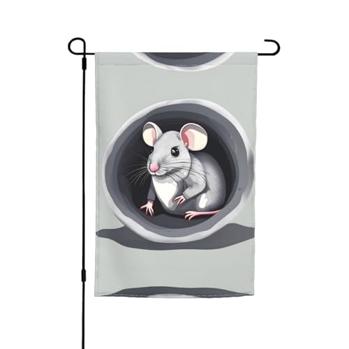 Gartendekoration Maus im Loch, 30,5 x 45,7 cm, 100 % Polyesterfaser, dicker Stoff, universell für alle Jahreszeiten Gartendekoration Maus im Loch, 30,5 x 45,7 cm, 100 % Polyesterfaser, dicker Stoff, universell für alle Jahreszeiten von WXZYFP