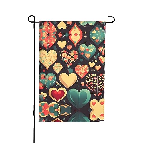 Gartendekoration in Herzform, 30,5 x 45,7 cm, 100 % Polyesterfaser, dicker Stoff, universell für alle Jahreszeiten Gartendekoration in Herzform, 30,5 x 45,7 cm, 100 % Polyesterfaser, dicker Stoff, universell für alle Jahreszeiten von WXZYFP