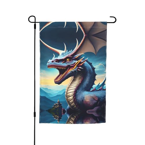 Gartendekoration mit brüllender Drache, 30,5 x 45,7 cm, 100 % Polyesterfaser, dicker Stoff, universell für alle Jahreszeiten Gartendekoration mit brüllender Drache, 30,5 x 45,7 cm, 100 % Polyesterfaser, dicker Stoff, universell für alle Jahreszeiten von WXZYFP