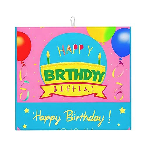 Happy Birthday Luftballon-Küchenarbeitsplatte, saugfähig, einseitig bedruckt, 100 % Polyester, mit Seil zum Aufhängen Happy Birthday Luftballon-Küchenarbeitsplatte, saugfähig, einseitig bedruckt, 100 % Polyester, mit Seil zum Aufhängen von WXZYFP
