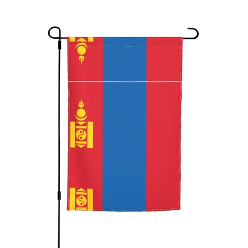 Mongolische Flagge, Gartendekoration, 30,5 x 45,7 cm, 100 % Polyesterfaser, dicker Stoff, universell für alle Jahreszeiten Mongolische Flagge, Gartendekoration, 30,5 x 45,7 cm, 100 % Polyesterfaser, dicker Stoff, universell für alle Jahreszeiten von WXZYFP