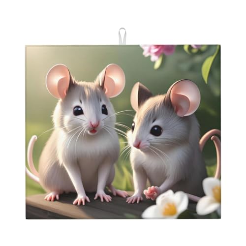 Mouse in Love Abtropfmatte, 16 x 18, sehr saugfähig, geeignet für Küchengeschirr, Abflussgestell, Kaffeebar, hängend Mouse in Love Abtropfmatte, 16 x 18, sehr saugfähig, geeignet für Küchengeschirr, Abflussgestell, Kaffeebar, hängend von WXZYFP