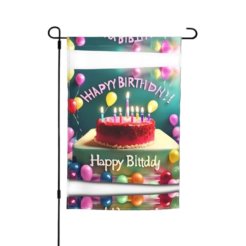 Schöne Gartendekoration "Happy Birthday", 30,5 x 45,7 cm, 100 % Polyesterfaser, dicker Stoff, universell für alle Jahreszeiten Schöne Gartendekoration "Happy Birthday", 30,5 x 45,7 cm, 100 % Polyesterfaser, dicker Stoff, universell für alle Jahreszeiten von WXZYFP