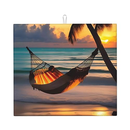 Sunset Strandhängematte Abtropfmatte, 40,6 x 45,7 cm, sehr saugfähig, geeignet für Küchengeschirr, Abflussgestell, Kaffeebar, zum Aufhängen Sunset Strandhängematte Abtropfmatte, 40,6 x 45,7 cm, sehr saugfähig, geeignet für Küchengeschirr, Abflussgestell, Kaffeebar, zum Aufhängen von WXZYFP