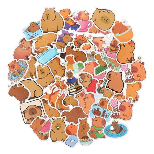 Capybara Aufkleber 100 Stück Wasserdichte Animal Sticker für Kinder Niedlich Computer Aufkleber Deko Graffiti Decal für Laptop Computer Telefon Gitarre Skateboard Koffer Fahrrad Motorrad Gepäck Koffer von WY LIGHTING LEVEL