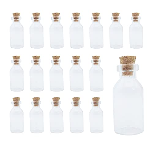 WYAN 20 Mini-Glas-Wunschflaschen mit Korkstopfen, Message-Glasflaschen für DIY Basteldekoration, Hochzeitsgeschenke, Wish Schmuck Partygeschenke. von WYAN