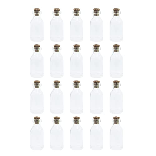 WYAN 20Pcs 5ML kleine Glasflasche,Mini Glasflaschen mit Korken,Luftdichte Flaschen mit Korken,Als Gastgeschenk Hochzeitsdeko Gewürzgläser von WYAN