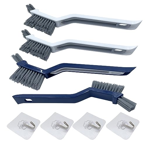 WYAN Bodennahtbürste-4 Stück Multifunktionale Bodennaht Bürste,Clip-Haarfenster-Reinigungsbürste,2 in 1 Bodennahtbürste,für Wandfliesen,Fensterrahmen(2Blau+2Weiß) von WYAN