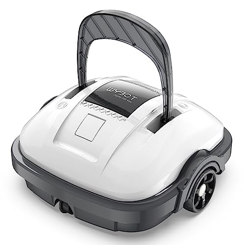 Poolroboter Akku Ohne Kabel Poolsauger Roboter mit Dual-Antriebsmotoren, Automatisches Parken Poolroboter Akku Robotersauger für Flachem Boden Aufstellpools bis 80 m² | 100 Min Doppelfiltration von WYBOT