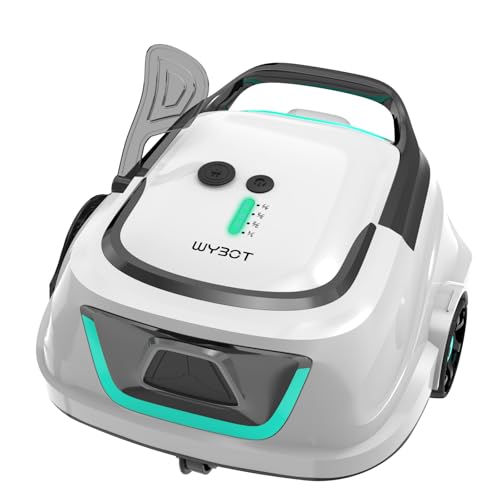 WYBOT A1 Poolroboter Akku mit Dual-Filtersystem - 120 Min Ultra-Leise Reinigung für 100㎡ Pools | Energiesparsystem & Kabelloser Poolsauger Akku,Perlweiß Grün von WYBOT