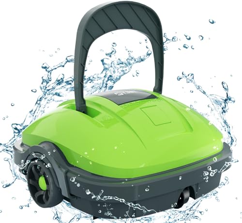 WYBOT Poolroboter, Poolsauger Akku mit Dual-Motor, Selbstparken, Starke Saugkraft, Automatische Poolreiniger für Aufstell-/Einbauschwimmbecken bis 50m² Grün von WYBOT