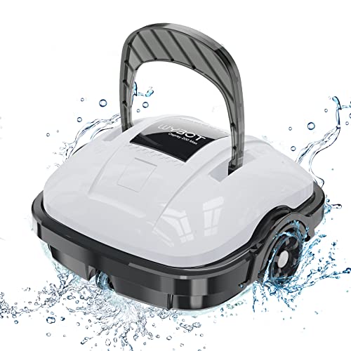 WYBOT (Upgrade 2023) Poolroboter Akku für 100 Minuten Betriebsdauer, Auto-Parken, Starke Saugkraft, Vollautomatisch Poolsauger für Aufstell-/Einbauschwimmbecken bis 80m² Pools (Weiß) von WYBOT