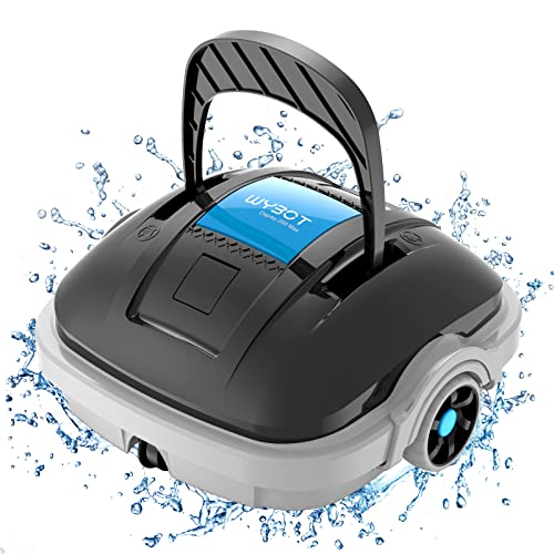 Poolroboter Akku Ohne Kabel Poolsauger Roboter mit Dual-Antriebsmotoren, Automatisches Parken Poolroboter Akku Robotersauger für Flachem Boden Aufstellpools bis 80 m² | 100 Min Doppelfiltration von WYBOT