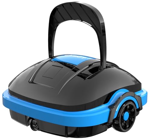 WYBOT Poolroboter Akku Kabellos Poolsauger Roboter mit Dual-Antriebsmotoren, Automatisches Parken Poolroboter Akku Robotersauger für Flachem Boden Aufstellpools bis 50 m² Saugroboter Schwarz von WYBOT
