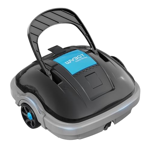 WYBOT Poolroboter Akku Kabellos Poolsauger Roboter mit Dual-Antriebsmotoren 100 Mins, Automatisches Parken Poolroboter Akku Robotersauger für Flachem Boden Aufstellpools bis 80 m² Dunkelgrau von WYBOT