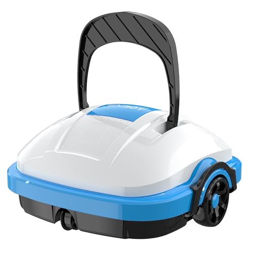 WYBOT Poolroboter Akku Ohne Kabel Poolsauger Roboter mit Dual-Antriebsmotoren, Poolroboter Akku Robotersauger für Flachem Boden Aufstellpools bis 50 m² Saugroboter Automatisches Parken Weiß von WYBOT