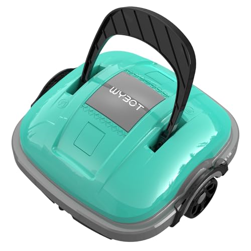 WYBOT Poolroboter Akku Ohne Kabel Poolsauger Roboter mit Dual-Antriebsmotoren 100 Mins, Automatisches Parken Poolroboter Akku Robotersauger für Flachem Boden Aufstellpools bis 80 m² Blau von WYBOT