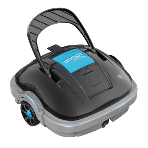 WYBOT Poolroboter Akku Ohne Kabel Poolsauger Roboter mit Dual-Antriebsmotoren 100 Mins, Automatisches Parken Poolroboter Akku Robotersauger für Flachem Boden Aufstellpools bis 80 m² Dunkelgrau von WYBOT