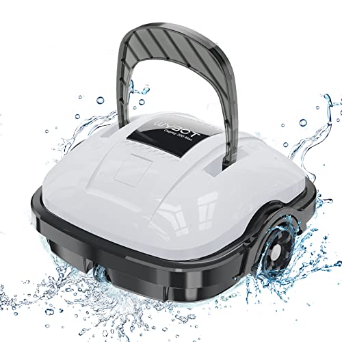 WYBOT Poolroboter Akku Kabellos Poolsauger Roboter mit Dual-Antriebsmotoren 100 Mins, Automatisches Parken Poolroboter Akku Robotersauger für Flachem Boden Aufstellpools bis 80 m² Weiß von WYBOT