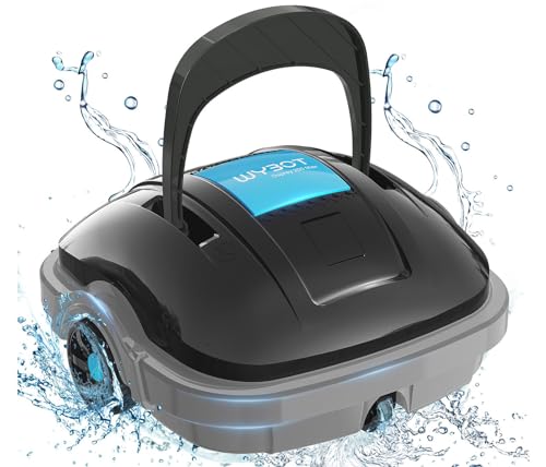 WYBOT Poolroboter Akku für 100 Minuten Betriebsdauer, Poolsauger Roboter Starke Saugkraft, Selbstparken, Automatischer Poolreiniger für Pools bis 80 m² Grundfläche von WYBOT